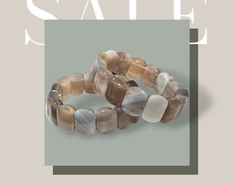 Grey Agate Bangle - Earthy Elegance Handcrafted Natural Gemstone Jewelry