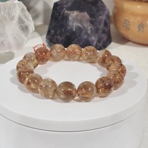 Citrine Bracelet Size 13mm - November Birthstone - Birthday Gift Stretch Beaded Bracelet Handmade Jewelry