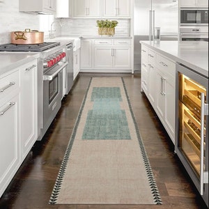 Brown black hallway stair cotton runner Custom living room kitchen mat Bohemian home decor rug Large runner rug 2.5x10 3x15 4x20 feet