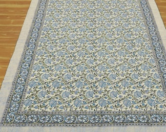 手作りコットン エリア ラグ グリーン マルチカラー ラグ ハンド