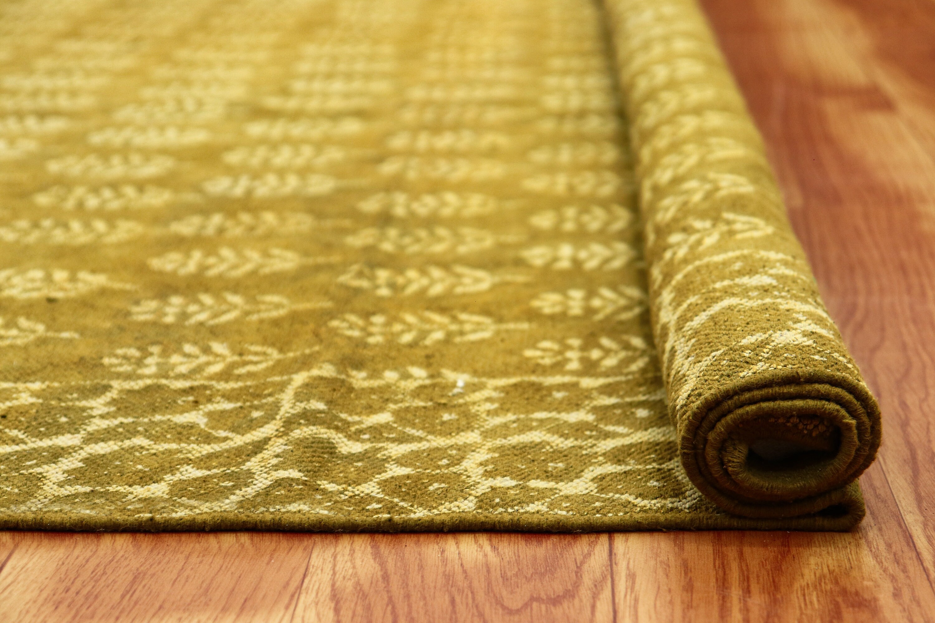 Dabu Rug Green Cotton Hand Woven Rug, Dabu Print Square Dhurrie - Etsy