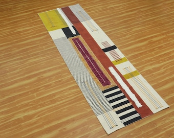 Block Printed Cotton Stair Runner Rug, Handmade Hallway Decor