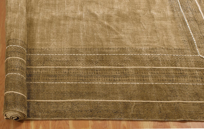 Brown cotton kilim Square woven cotton rug Hand embroidery work cotton rug Living room kilim Square patio rug 3x3 5x5 9x9 7x7 12x12 feet rug