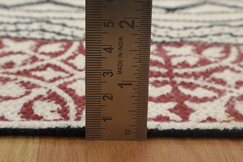 Hallway Runner Kilim Block Cotton Carpet Kitchen Dining Room Rug Hand