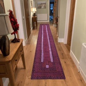 Indian Handmade block printed rug Purple cotton area rug Bedroom rug Large area rug Hallway rug Custom size rug Gift for Dad Custom gift