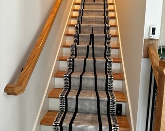 Handmade Block Printed Cotton Stair Runner Rug - Custom Size