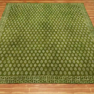 Indischer Baumwoll-Teppich, handgefertigter Bodenteppich, handbedruckter Teppich, 3 x 5, 4 x 6, 5 x 8 Fuß