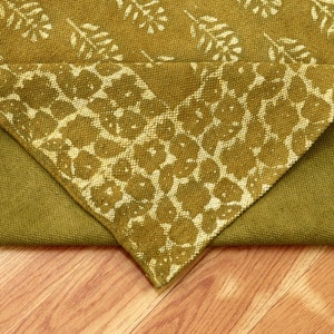 Dabu Rug Green Cotton Hand Woven Rug, Dabu Print Square Dhurrie - Etsy