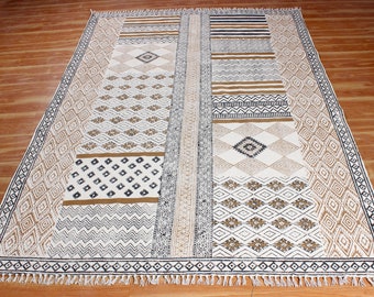 Custom handmade brown cotton area rug kitchen hallway stair runner Living room bedroom home decor mat 4x6 8x8 4x20 feet