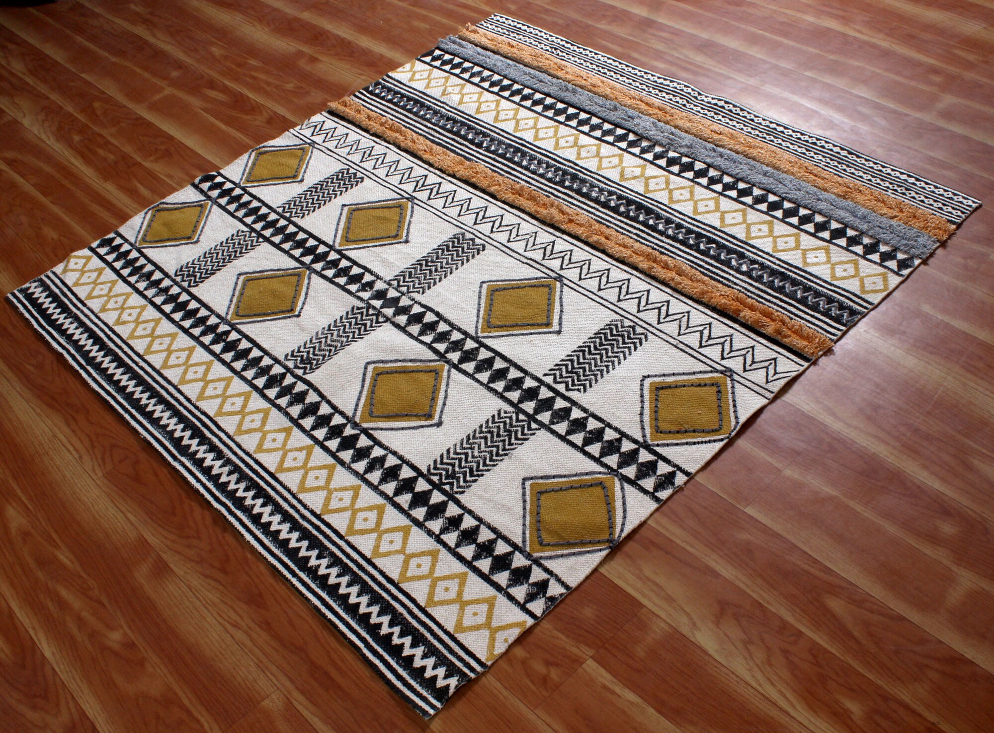 Casavani Kitchen Rug Living Room Floor Mat, Yellow 4x4 ft