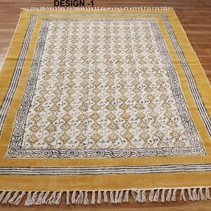 Handmade Yellow Rug Hand Block Print Area Rug Outdoor Yoga Rug - Etsy