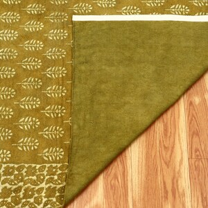 Dabu Rug Green Cotton Hand Woven Rug, Dabu Print Square Dhurrie - Etsy
