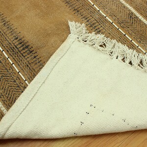 Brown cotton kilim Square woven cotton rug Hand embroidery work cotton rug Living room kilim Square patio rug 3x3 5x5 9x9 7x7 12x12 feet rug