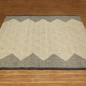 Brown handmade living room square cotton rug Bedroom dining room area kilim Custom boho home decor 6x6 8x8 10x10 feet