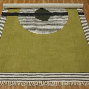 Olive Green Cotton Rug Block Print Rug Hallway Runner Outdoor Rug ...