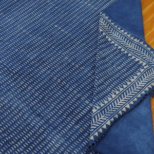 Dabu Rug Handmade Indigo Dabu Printed Cotton Rug - Indian Hallway Runner - Etsy