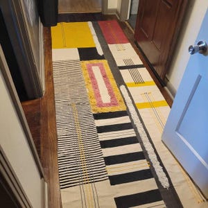 Grijs Beige Hal Runner Handgeweven Katoenen Tapijt eetkamer tapijt Handblok bedrukt gebiedskleed Handmad Stair katoenen loper 3x10 5x10 4x15