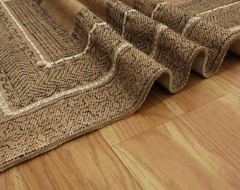 Large hallway stair runner Brown cotton runner rug Kitchen bathroom runner Entrance rug Large runner rug hand washable rug 2x13 2x18 3x12 ft