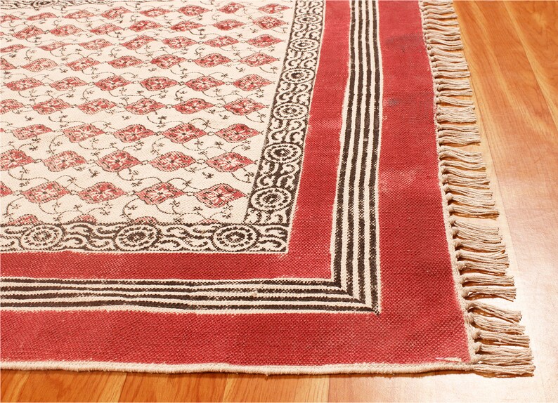 Hand Block Print Rug Boho Area Rug Yellow Rug Kitchen Flat Etsy