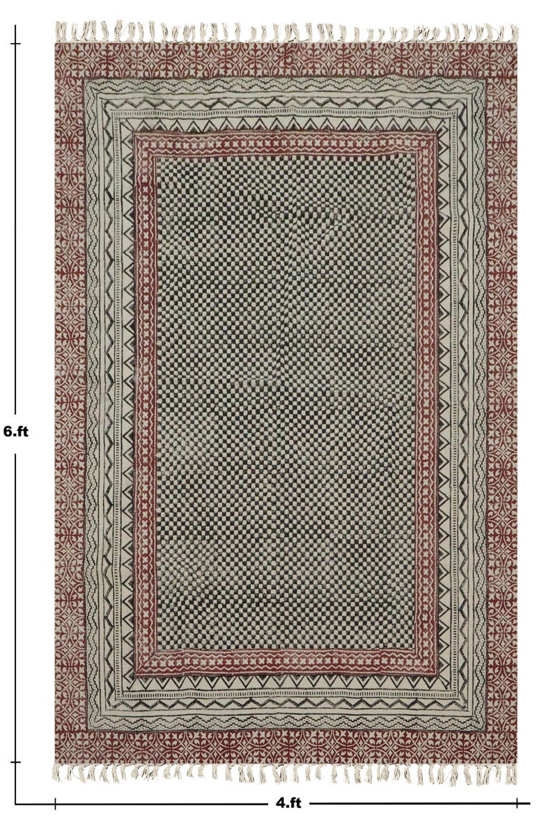 Hallway Runner Kilim Block Cotton Carpet Kitchen Dining Room Rug Hand