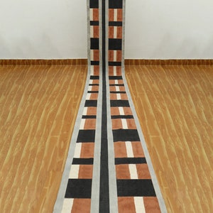 Alfombra de algodón negra y gris para dormitorio, pasillo de cocina personalizado, escalera, decoración del hogar para sala de estar, 6x9, 2x24, 4x20 pies