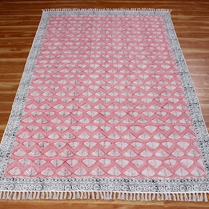 Pink color area rug Blue handmade cotton rug Yellow hand block printed rug Green outdoor rug Purple Living room rug 5x8 8x10 10x14 feet