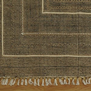 Brown kitchen kilim Square cotton rug Indian handmade rug Living room rug Custom square rug 3x3 9x9 12x12 feet