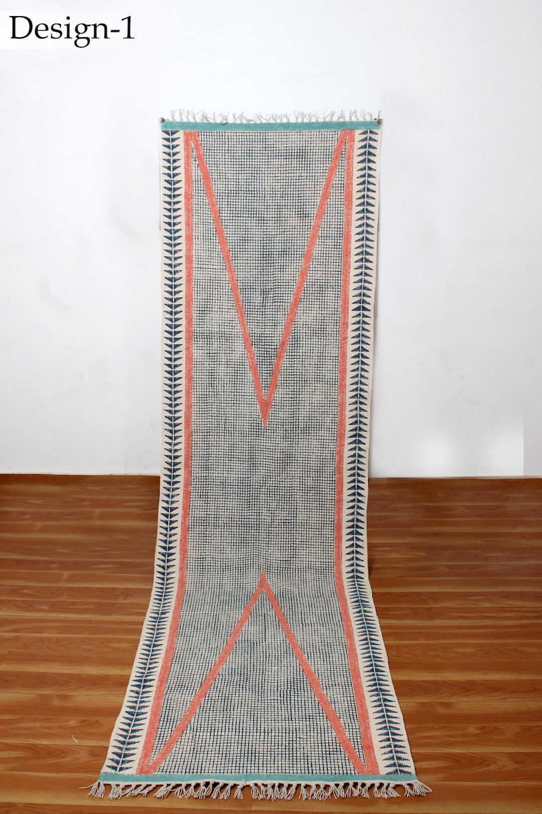 Handmade Cotton Runner Rug: Brown Indian Rug, Custom Size - Etsy