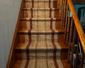 Hand Block Printed Cotton Stair Runner Rug - Custom Size Area Rug
