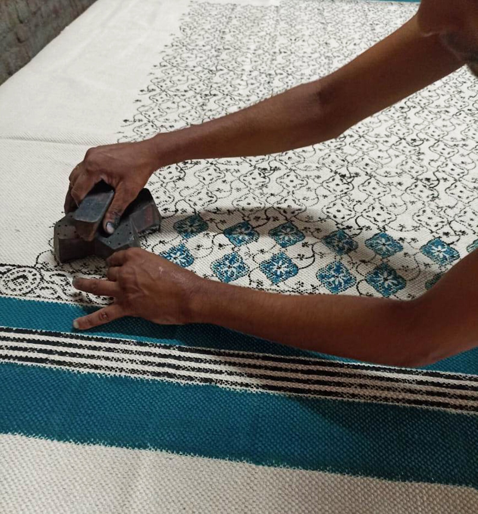 Hand Block Print Rug Boho Area Rug Yellow Rug Kitchen Flat Etsy