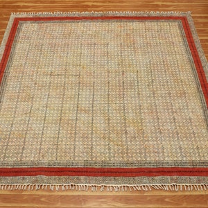 Bohemian Handwoven Mat Bronze Cotton Rug Indian Handmade Rug Living Room Rug Square Area Rug Outdoor Yoga Mat 5x5 8x8 12x12 ft