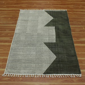Green multicolor rug Cotton area rug Indian rug Boho blue hallway rug runner Dining room rug Outdoor rug Brown kitchen rug 5x7 8x10 9x12 ft