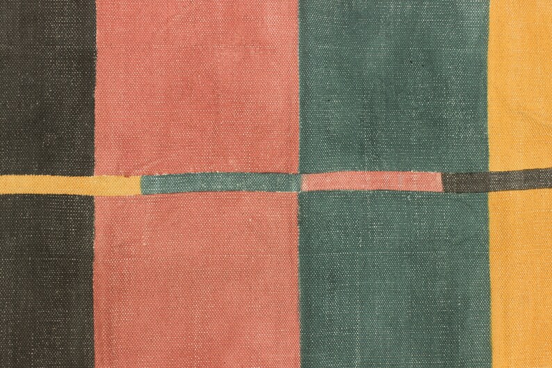 Hand Block Printed Rug Large Cotton Stair Rug Runner Yellow Kitchen