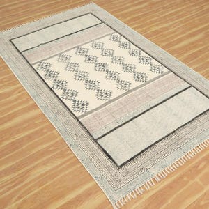 Indian Brown cotton rug Hand block printed rug Large stair runner rug Hand washable rug Home décor kilim Area Carpet 8x10 3x10 7x7 2x20 Feet