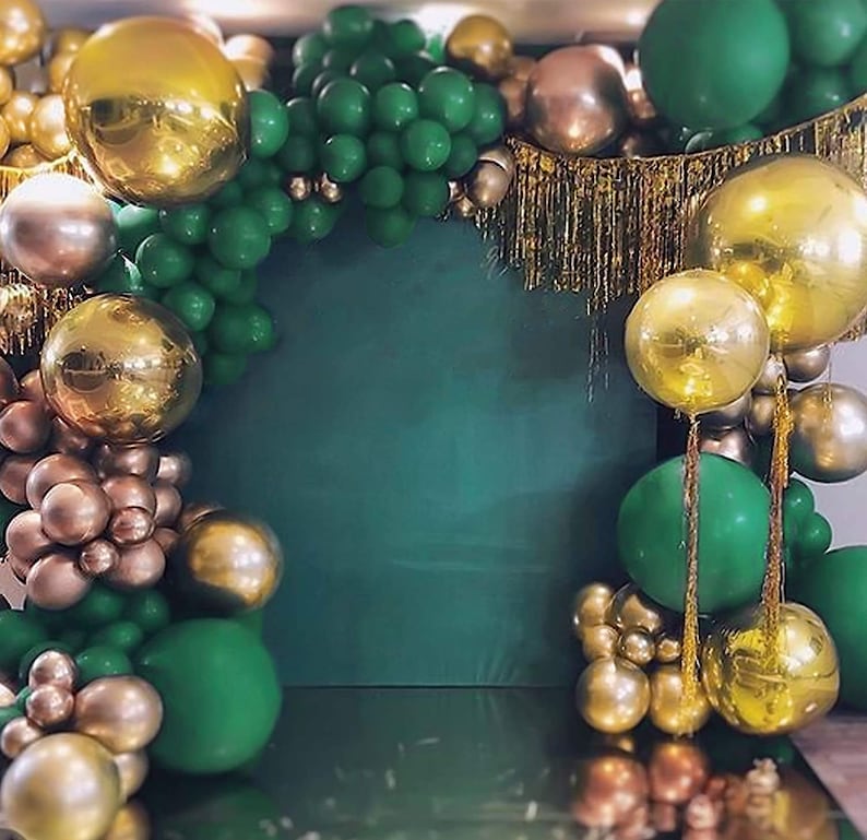 Gold Green Balloon Arch Garland KitDark Green Balloon Etsy