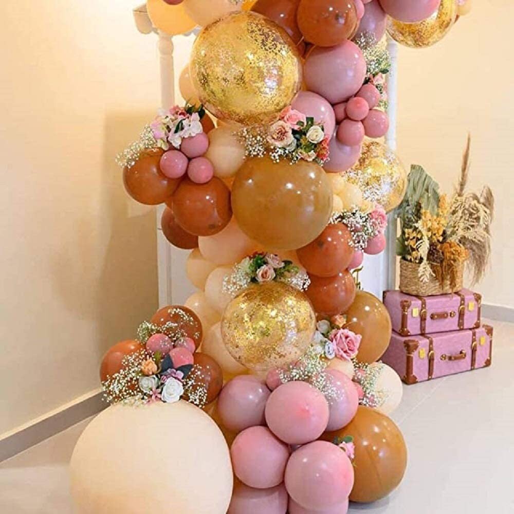 Caramel Coffee Balloons Arch Garland Kit Doublestuffed Pink Etsy