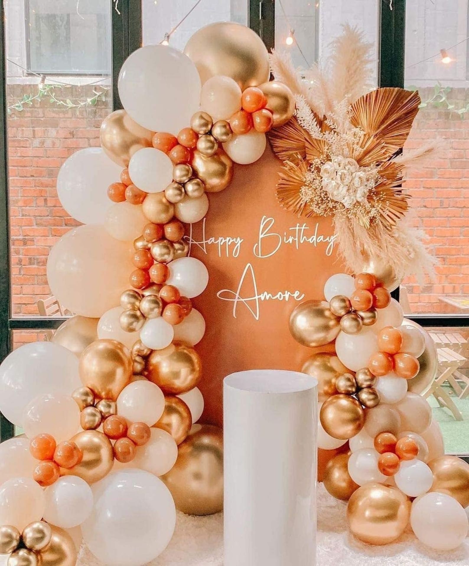 Orange with Gold Balloon Garland Arch KitCream White Orange Etsy