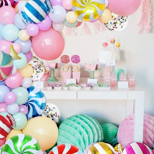 Candyland Party Decorations With Pastel Macaron Lollipop - Etsy