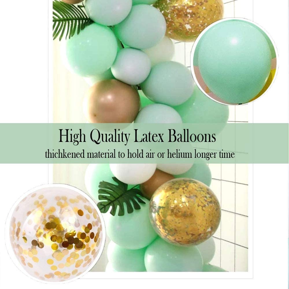 Mint Green Balloons Gold Confetti Metallic Balloons Balloon Etsy