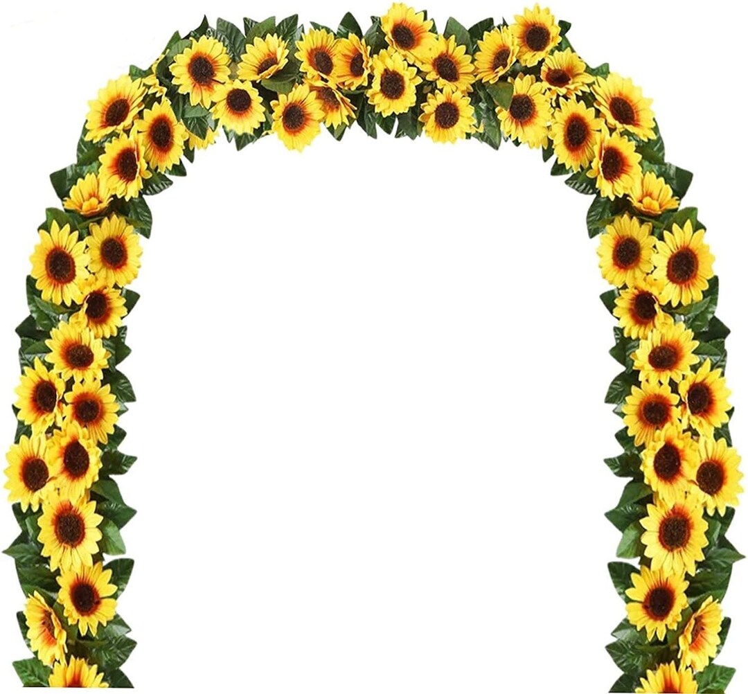 Artificial Sunflower Garland Silk Sunflower Vine Flower Etsy