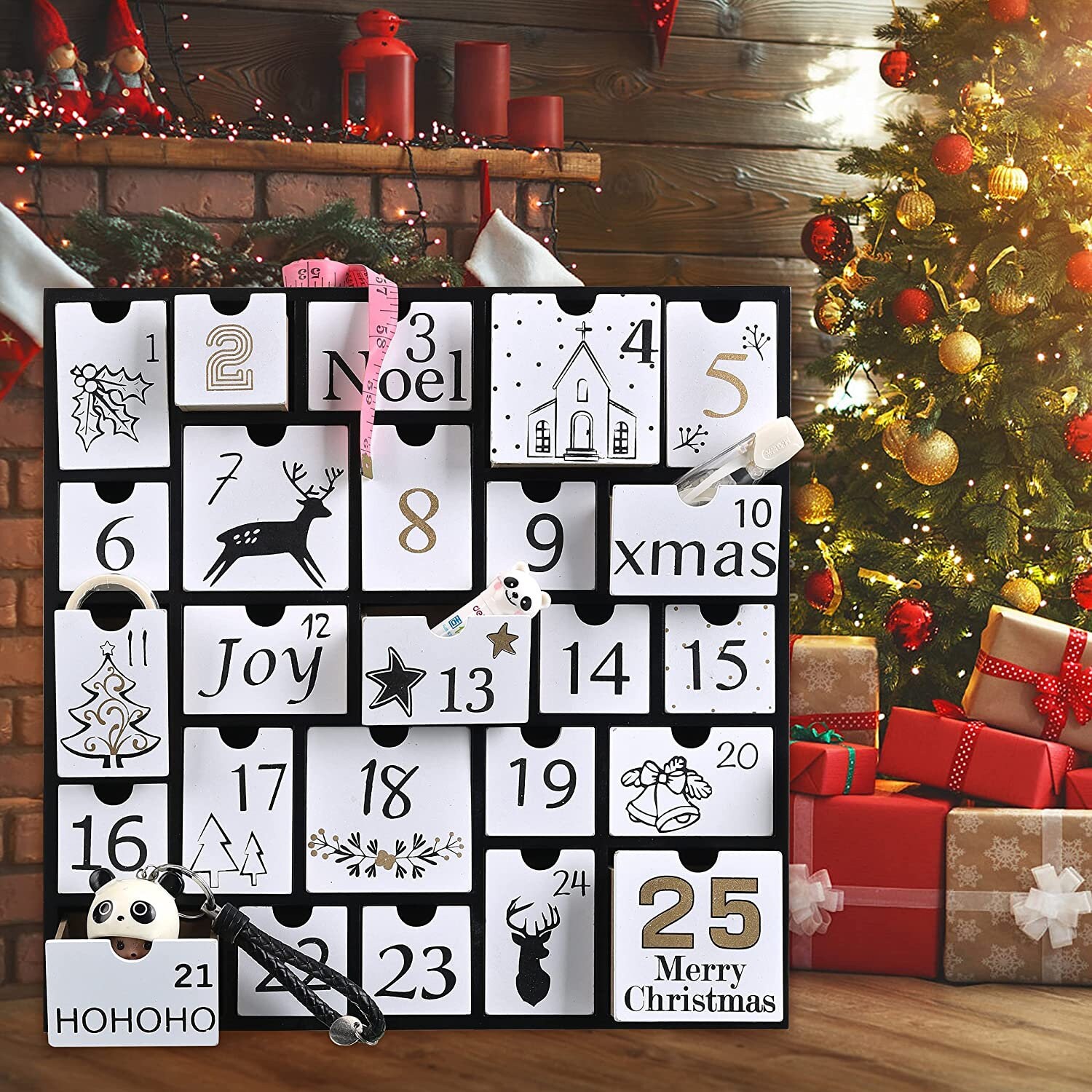 Christmas Wooden Advent Calendar Boxes With 25 Drawers and Etsy