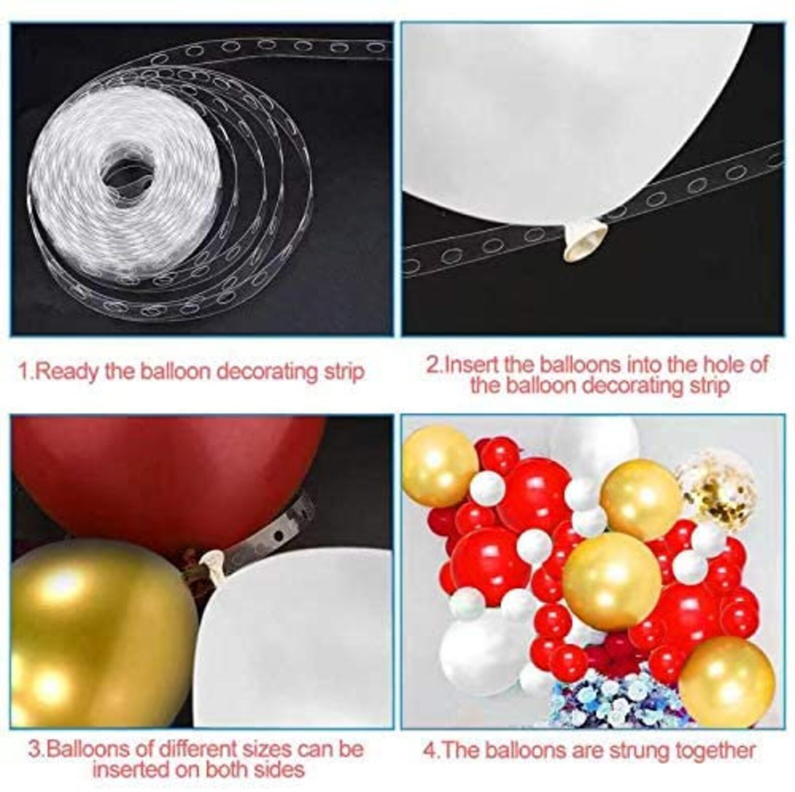 Red Gold Balloons Garland Kit 100 Pack White MetallicGold | Etsy