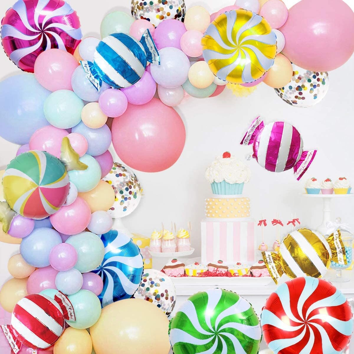 Candyland Party Decorations With Pastel Macaron Lollipop Etsy