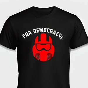 Premium Helldivers 2 FOR DEMOCRACY! Unisex T-Shirt | High-Quality Graphic Gaming Tee