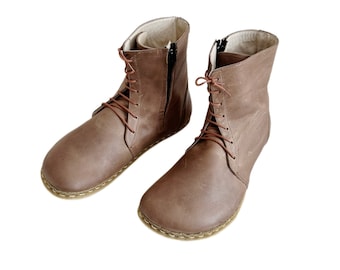 Men Earthing Leather Boots | Grounding Copper Rivet |  Leather Outsole | Visions Leather