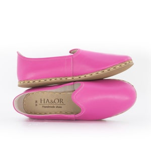 Womens Shoes, Handmade  Pink color Leather Shoes, Turkish Yemeni Rubber Sole