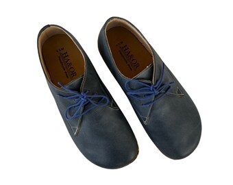 Chaussures pieds nus pour hommes à bout large, chaussures plus larges pour hommes en cuir naturel