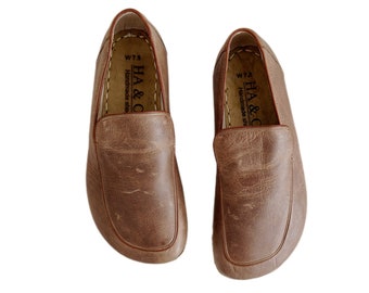 Mens Grounding Shoe | Copper Rivet | Minimalistic Shoes Men | Camel Color