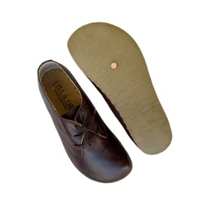 Grounding Shoe Copper,  Men Barefoot Shoes,  Grounding Shoes Men,  Leather Sole,  Bitter Brown