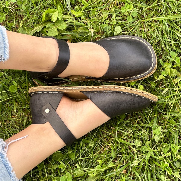 Black Colour Barefoot Sandals For Women, Minimalist Shoes, Barefoot Sandals Women Lather